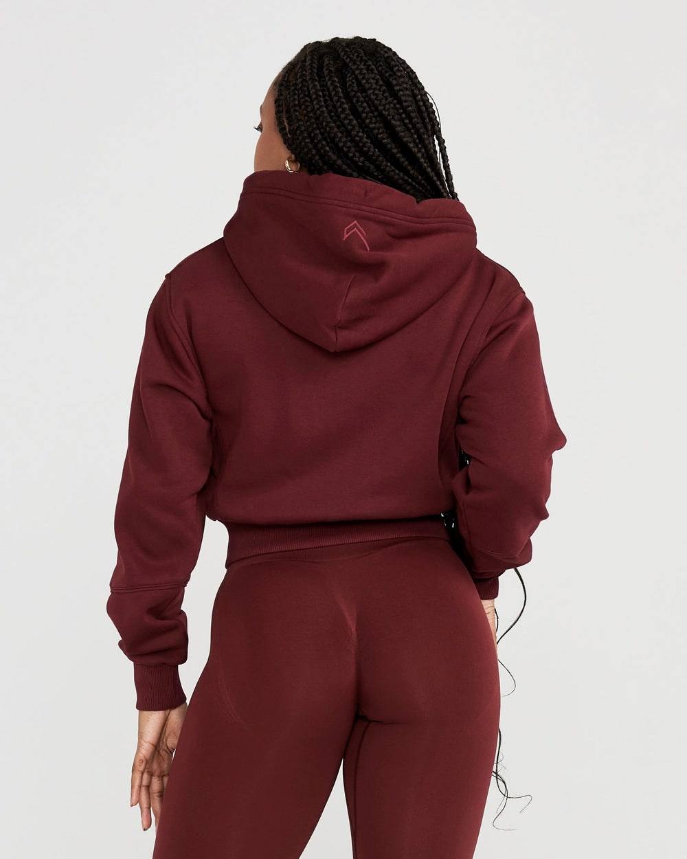 Oner Active Classic Lounge Cropped Zip Through Hoodie Rosewood | 03UEMQLYA