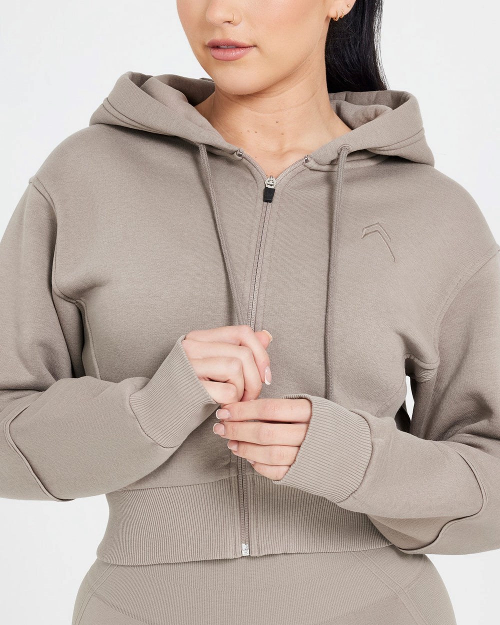 Oner Active Classic Lounge Cropped Zip Through Hoodie Minky | 74OQMDTZW