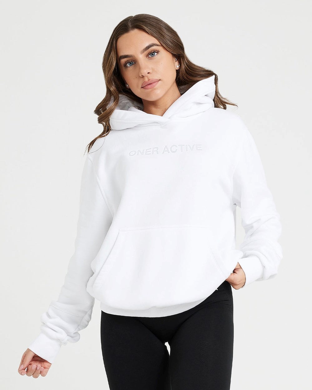 Oner Active Classic Lounge Oversized Hoodie Bílé | 09LPOVKGU