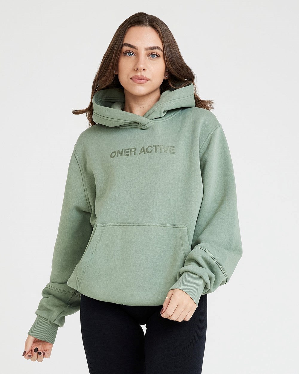 Oner Active Classic Lounge Oversized Hoodie Sage | 97VTDCWZL