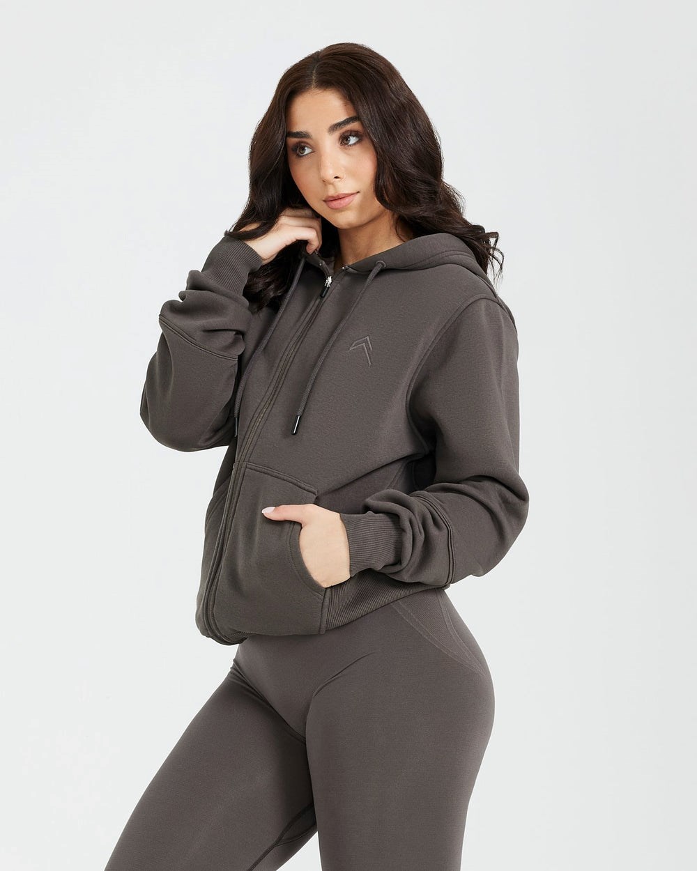 Oner Active Classic Lounge Oversized Zip Through Hoodie Tmavě | 03PCSXJRM