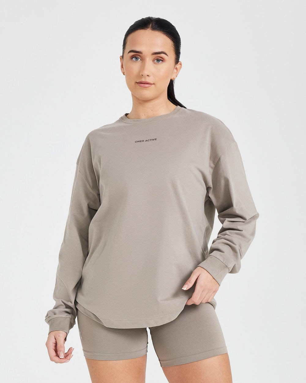 Oner Active Classic Mirror Grafická Oversized Long Sleeve Top Washed Minky | 43DBEFCSQ