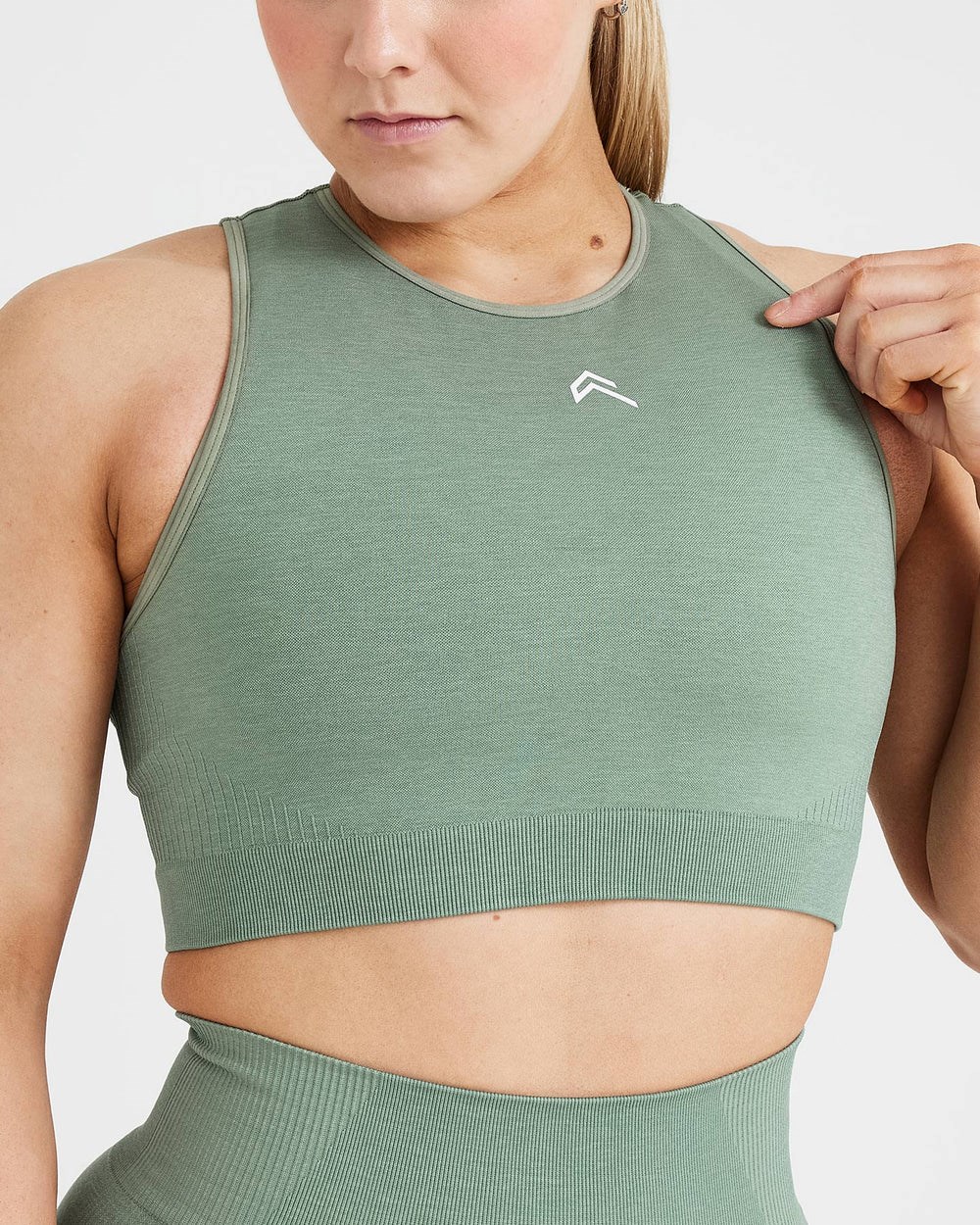 Oner Active Classic Seamless 2.0 Crop Top Sage Marl | 95PXZWUEK