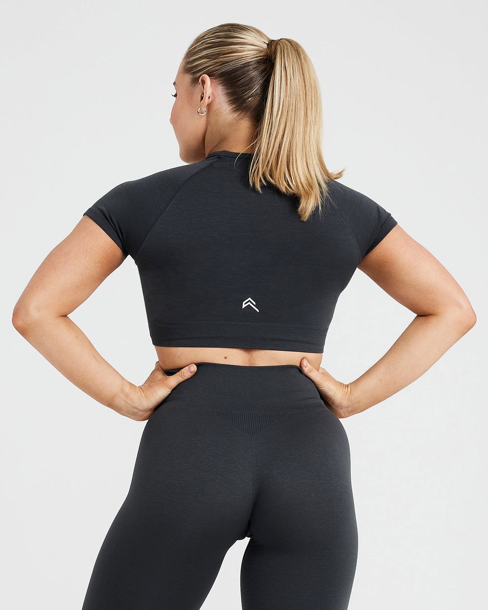 Oner Active Classic Seamless 2.0 Krátké Sleeve Crop Top Coal Marl | 10POQIMLA