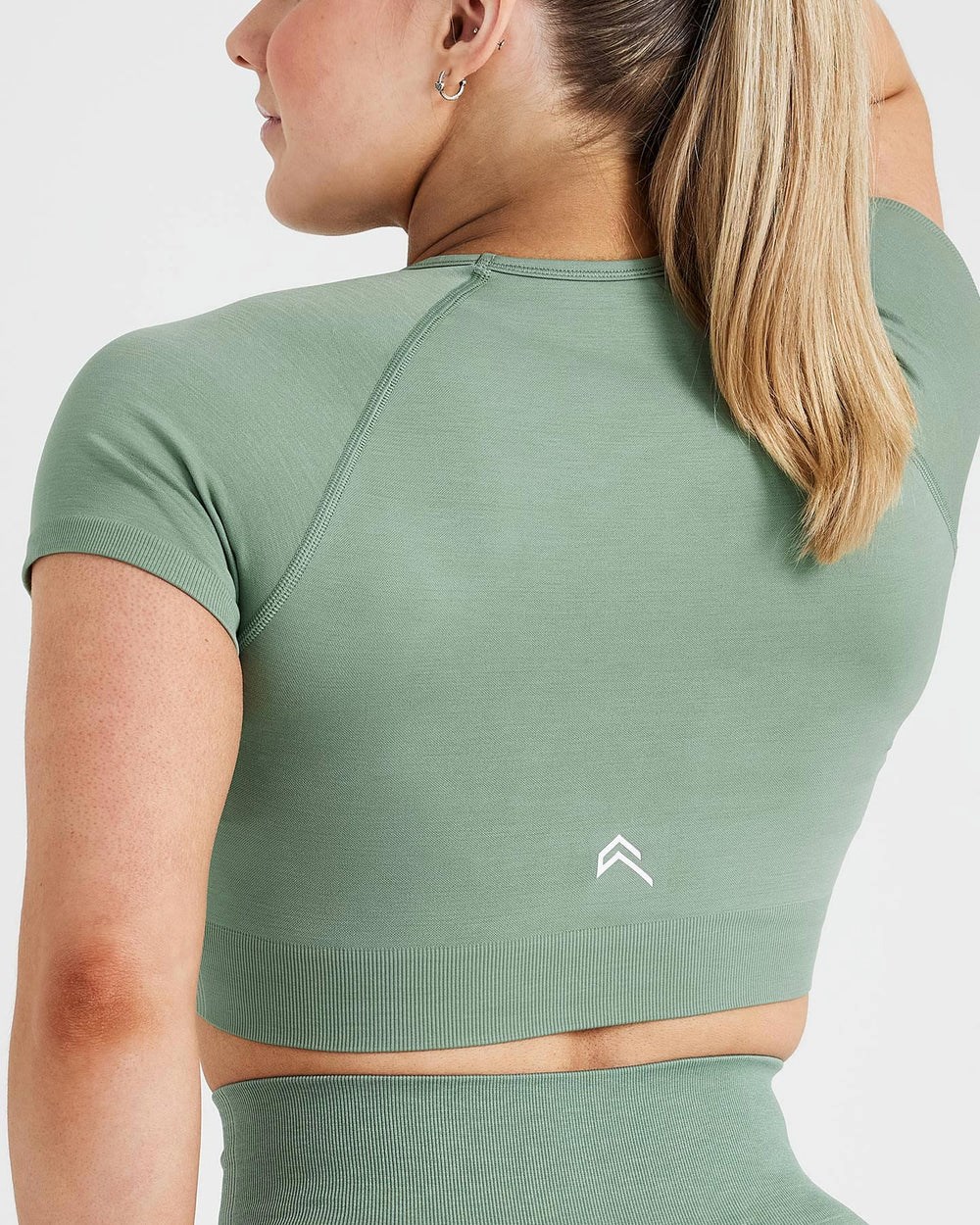 Oner Active Classic Seamless 2.0 Krátké Sleeve Crop Top Sage Marl | 45KJSABLG