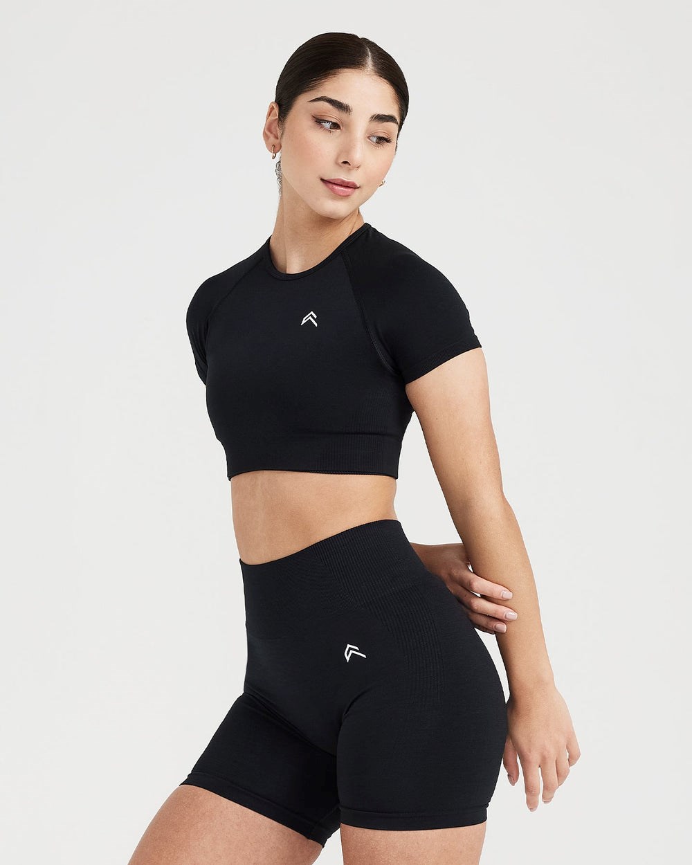 Oner Active Classic Seamless 2.0 Krátké Sleeve Crop Top Černé | 98FHGJLOU