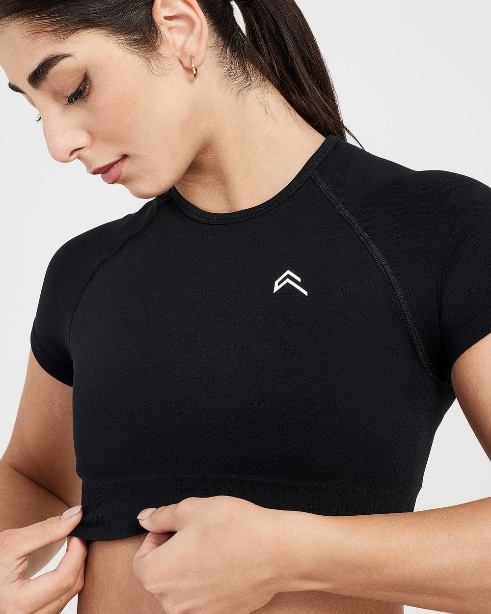 Oner Active Classic Seamless 2.0 Krátké Sleeve Crop Top Černé | 98FHGJLOU