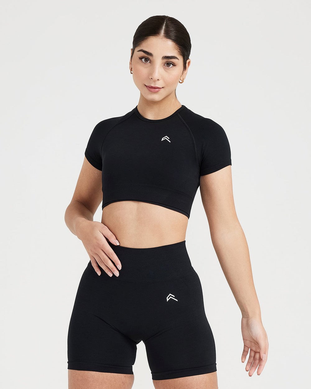 Oner Active Classic Seamless 2.0 Krátké Sleeve Crop Top Černé | 98FHGJLOU