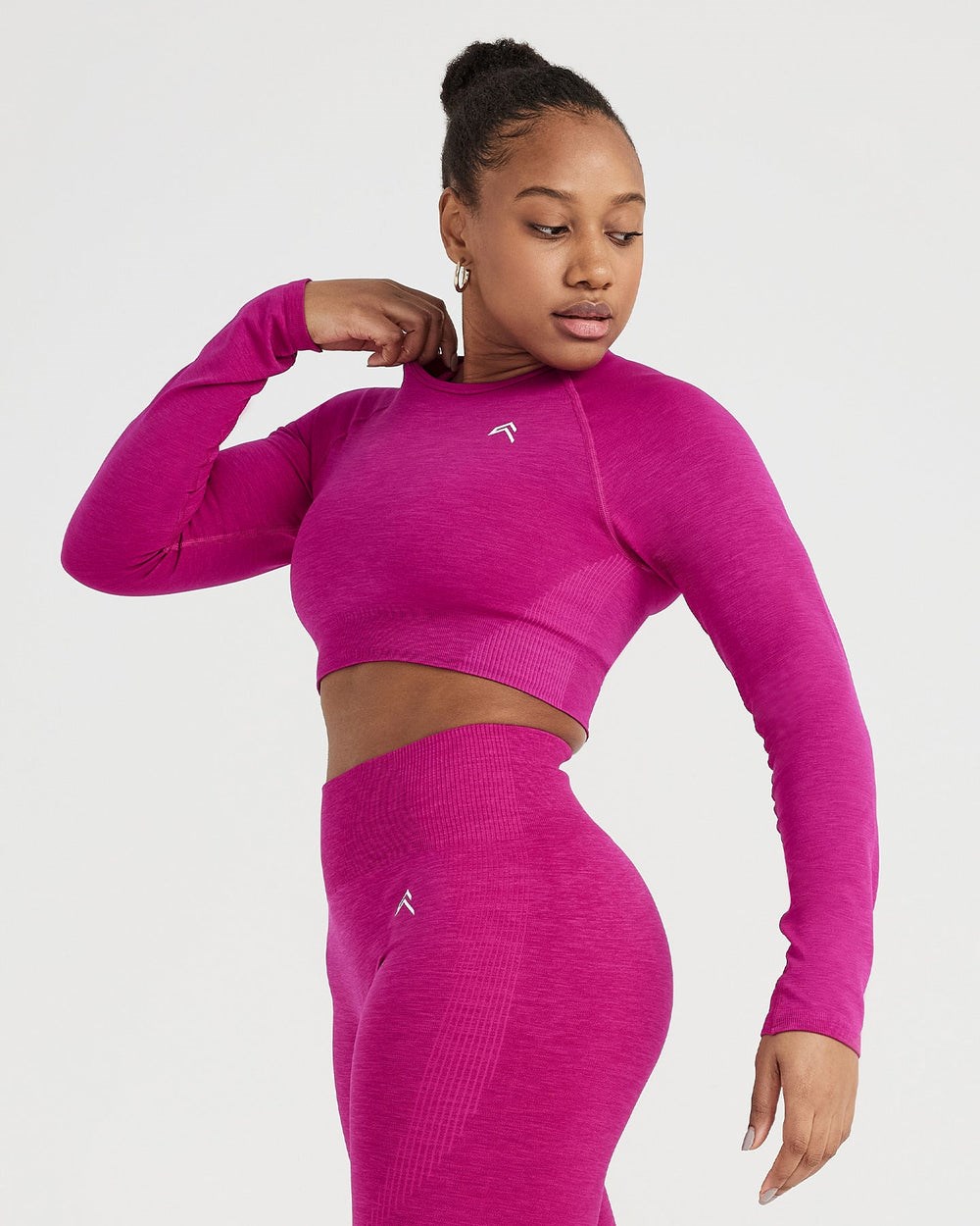 Oner Active Classic Seamless 2.0 Long Sleeve Crop Top Fuchsie | 50YRQJWNU