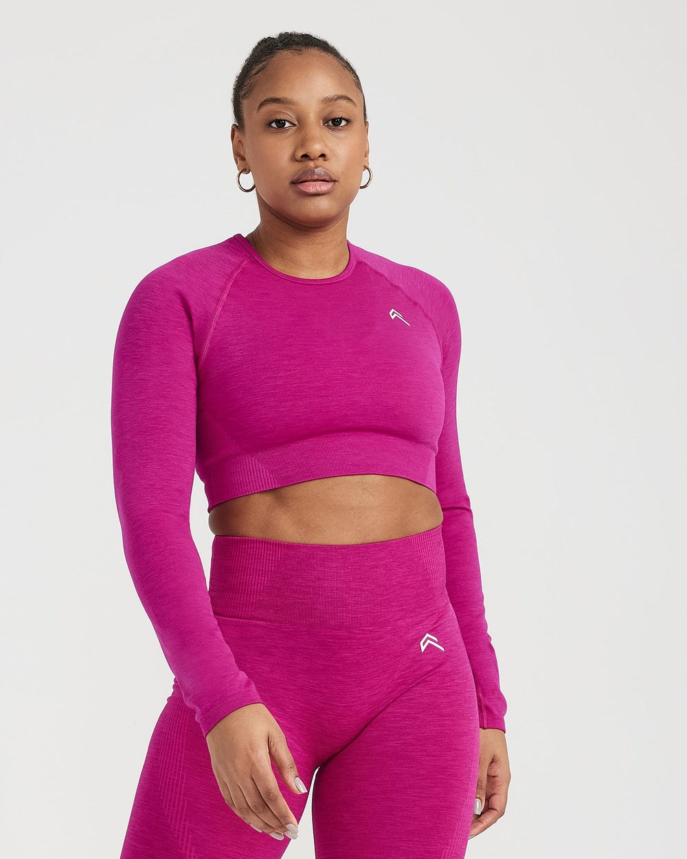 Oner Active Classic Seamless 2.0 Long Sleeve Crop Top Fuchsie | 50YRQJWNU