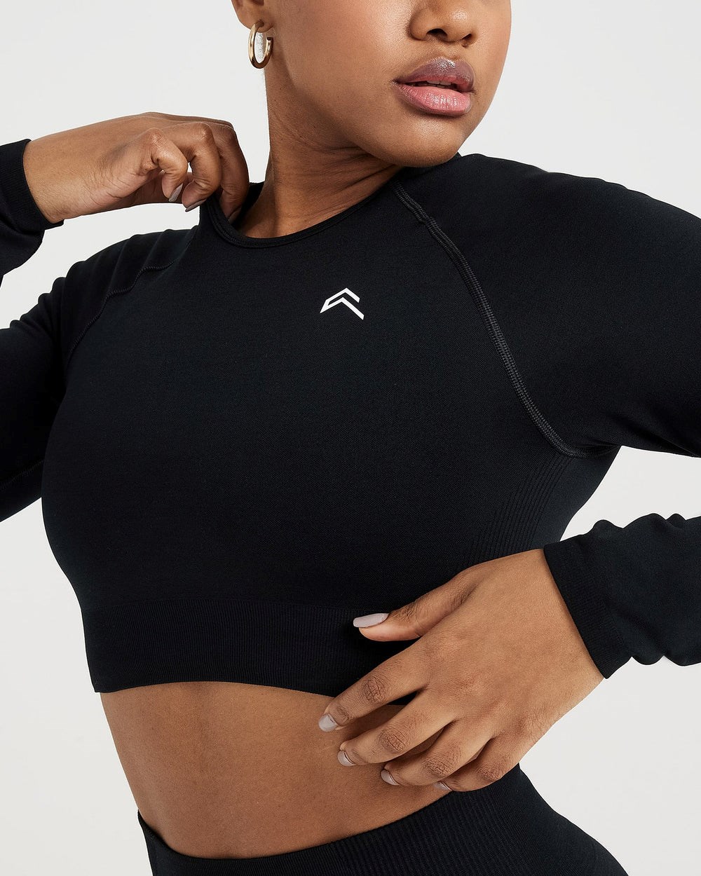 Oner Active Classic Seamless 2.0 Long Sleeve Crop Top Černé | 53JIFEVBY