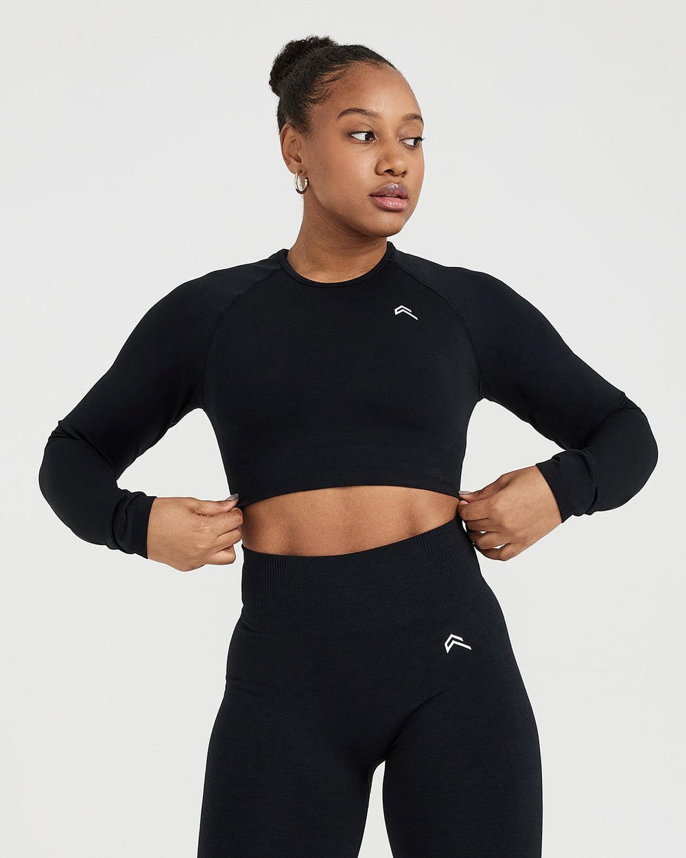 Oner Active Classic Seamless 2.0 Long Sleeve Crop Top Černé | 53JIFEVBY