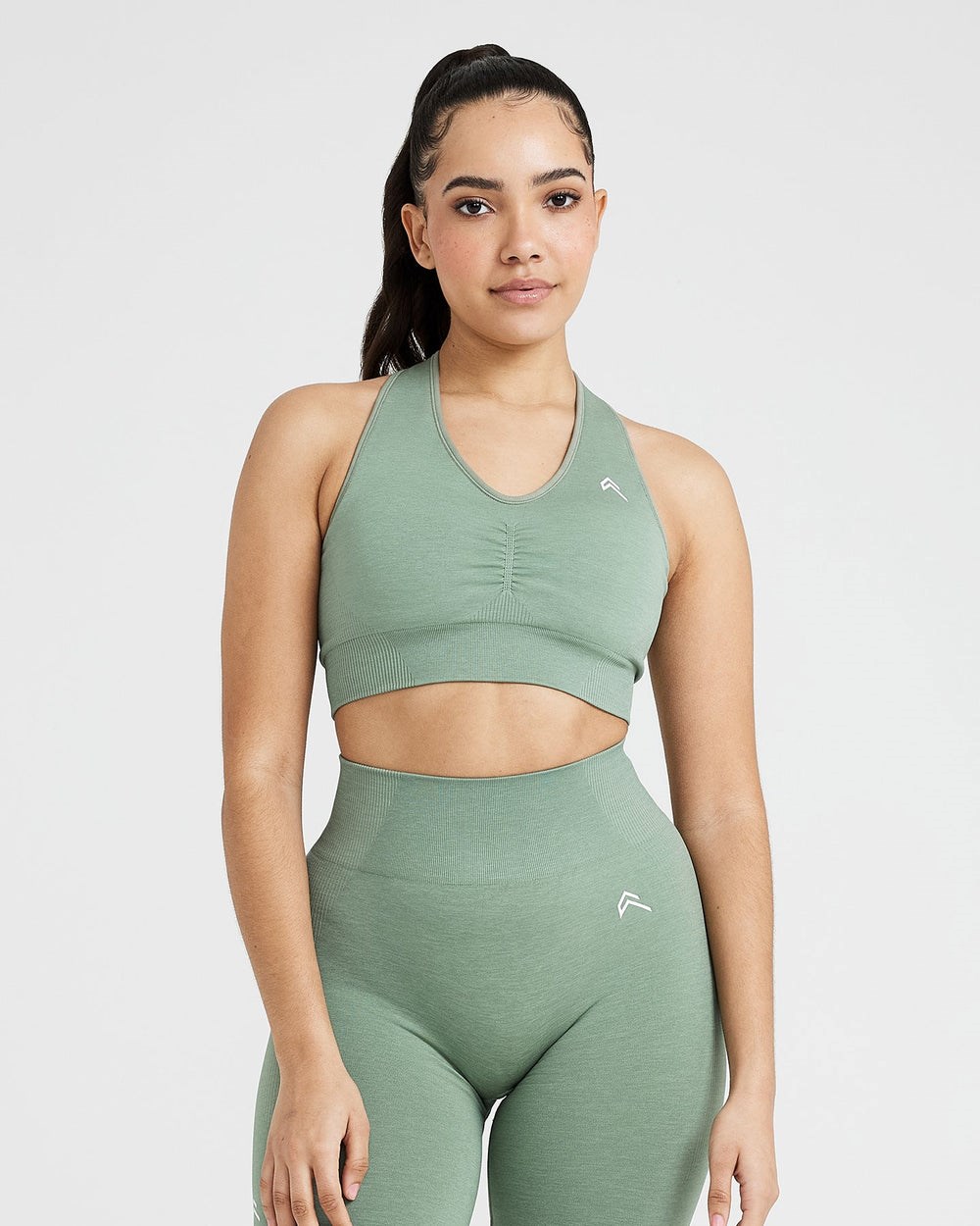 Oner Active Classic Seamless 2.0 V-Neck Bralette Sage Marl | 95AGHRCOX