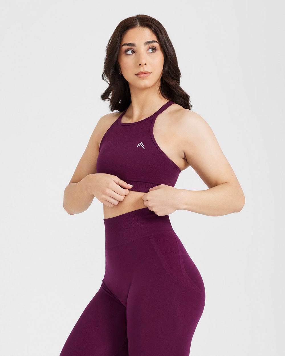 Oner Active Effortless Seamless High Neck Bralette Ripe Fig | 35TBIYZUC