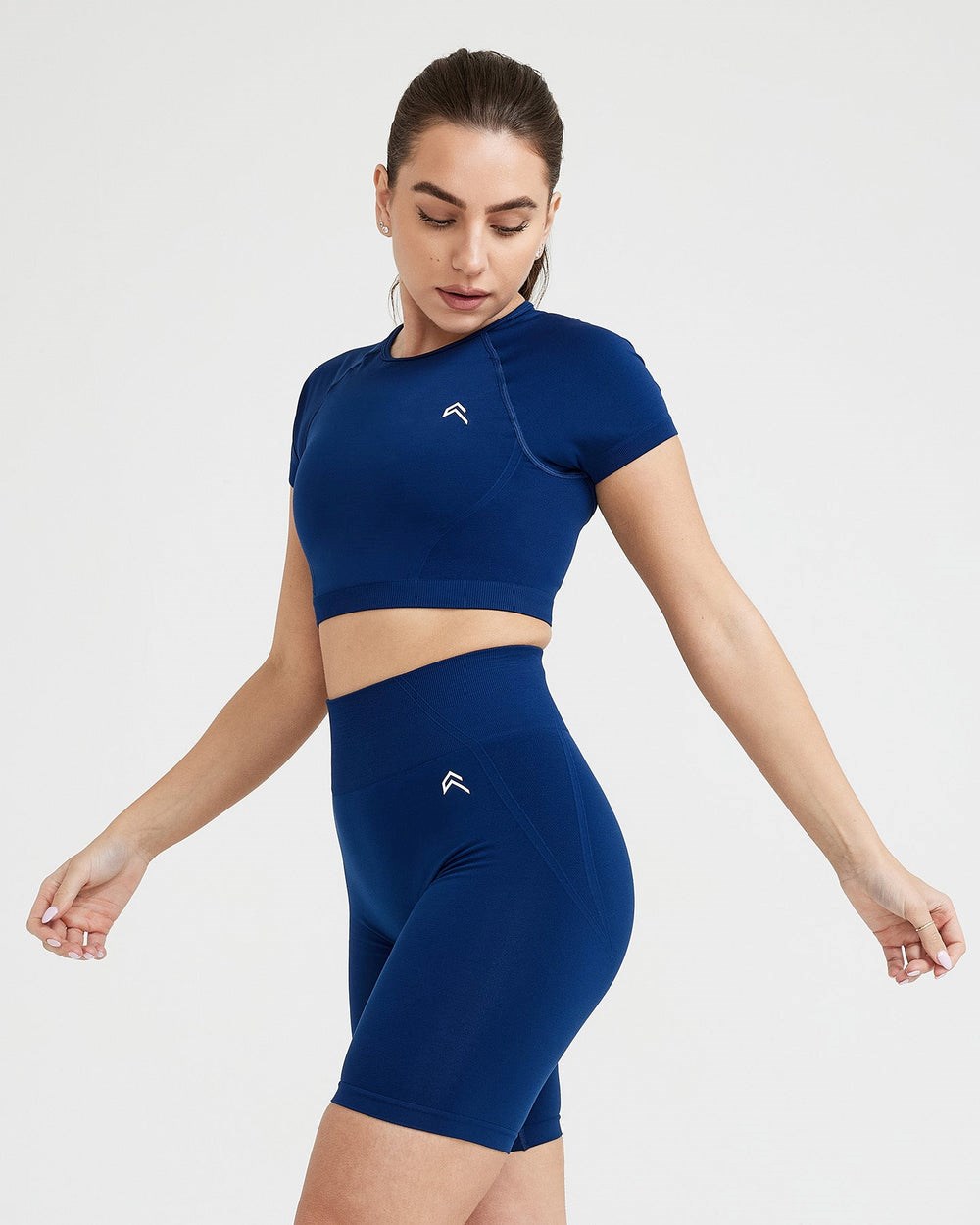 Oner Active Effortless Seamless Krátké Sleeve Crop Top Midnight | 04VGULRTH