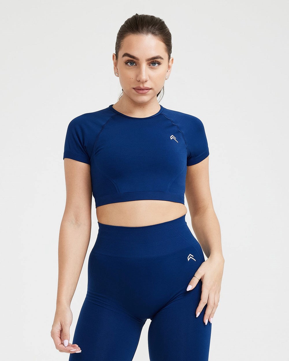 Oner Active Effortless Seamless Krátké Sleeve Crop Top Midnight | 04VGULRTH