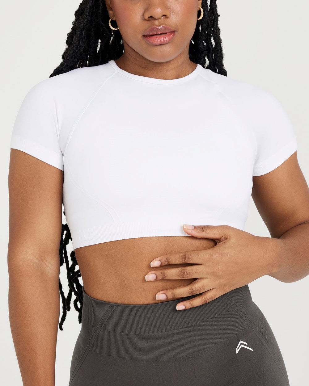 Oner Active Effortless Seamless Krátké Sleeve Crop Top Bílé | 12PQSDHEL