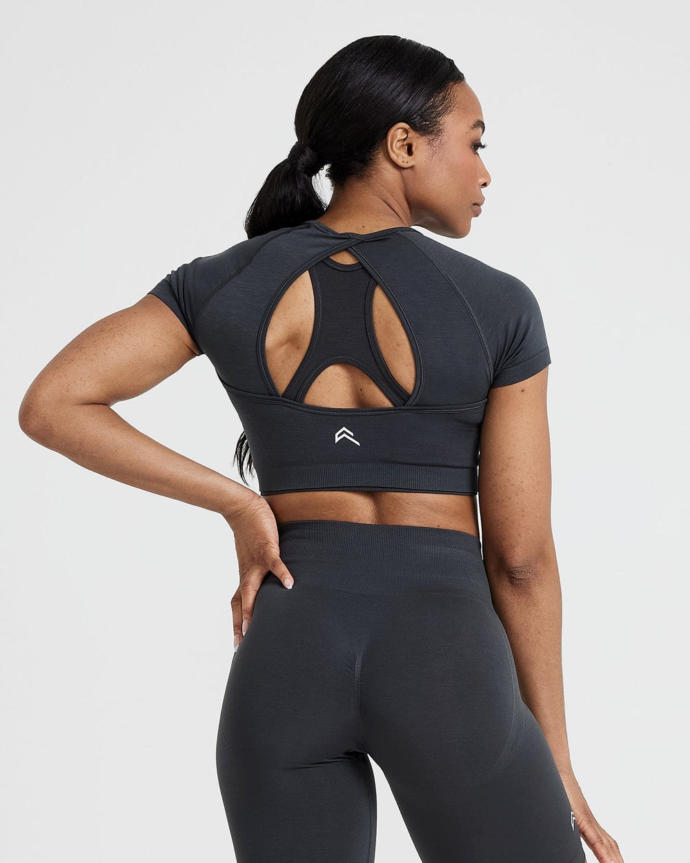 Oner Active Effortless Seamless Krátké Sleeve Crop Top Coal | 27CLFEDPS