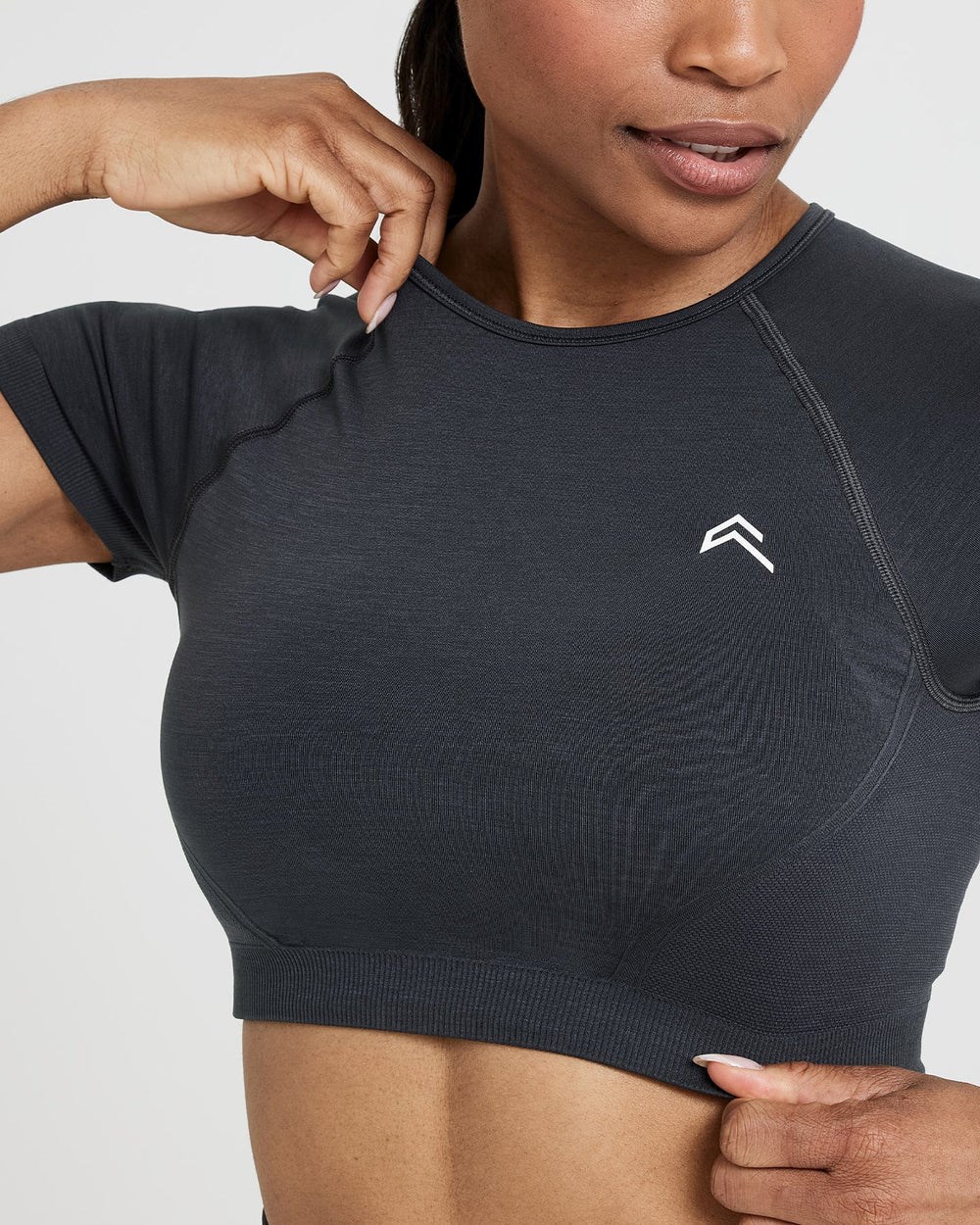 Oner Active Effortless Seamless Krátké Sleeve Crop Top Coal | 27CLFEDPS