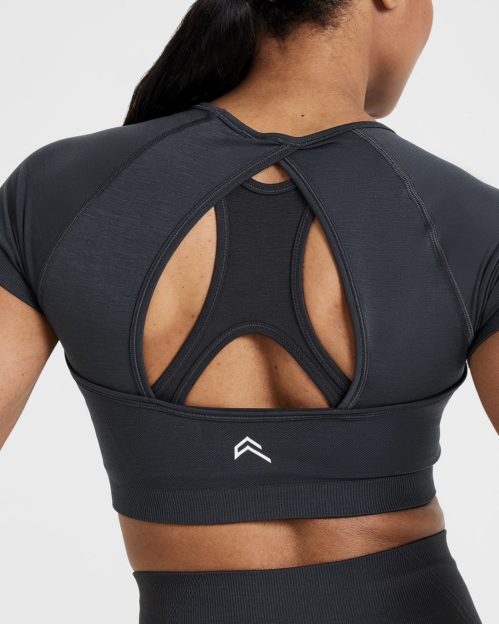 Oner Active Effortless Seamless Krátké Sleeve Crop Top Coal | 27CLFEDPS