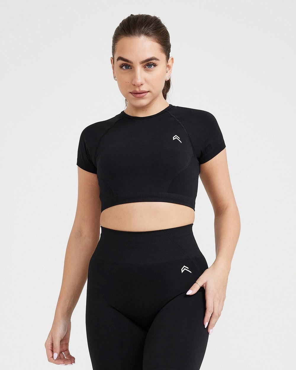 Oner Active Effortless Seamless Krátké Sleeve Crop Top Černé | 79VDRUTQL