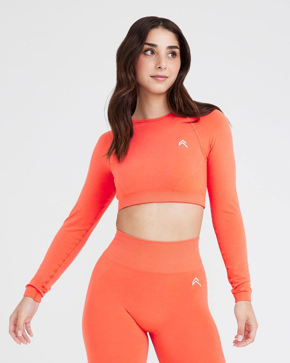 Oner Active Effortless Seamless Long Sleeve Crop Top Peach Blossom | 19FNMGWDC