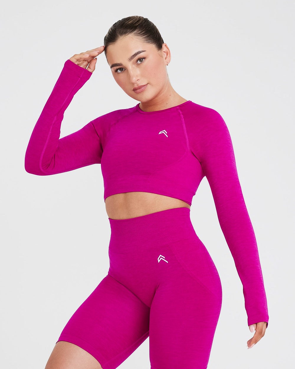 Oner Active Effortless Seamless Long Sleeve Crop Top Fuchsie | 38GWIHOAN