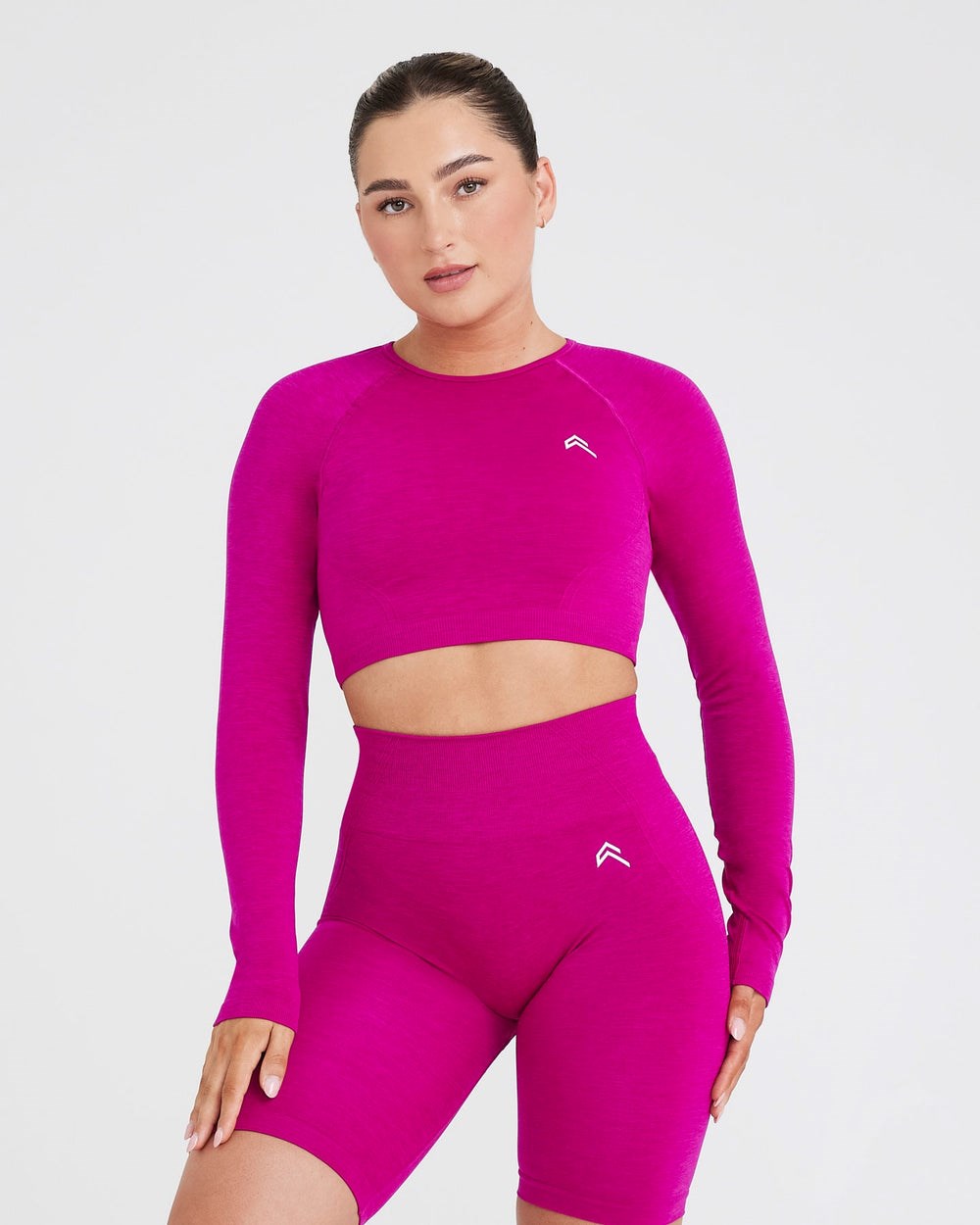 Oner Active Effortless Seamless Long Sleeve Crop Top Fuchsie | 38GWIHOAN