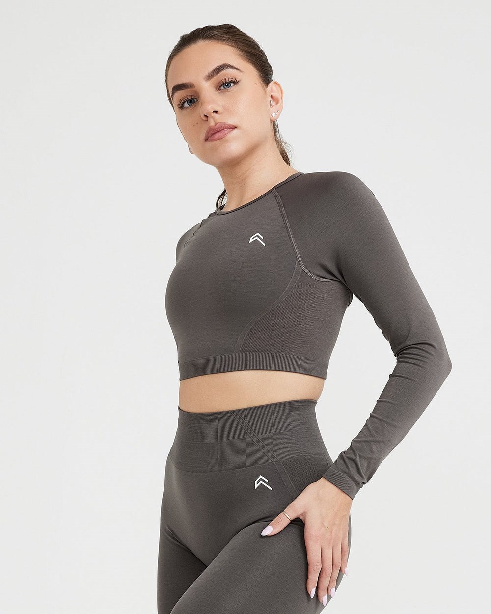 Oner Active Effortless Seamless Long Sleeve Crop Top Tmavě | 46YZBGUHO