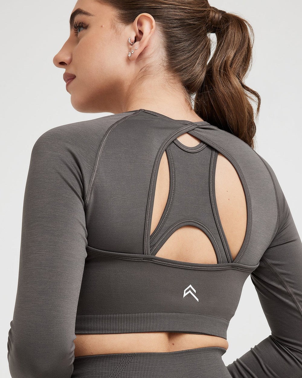 Oner Active Effortless Seamless Long Sleeve Crop Top Tmavě | 46YZBGUHO