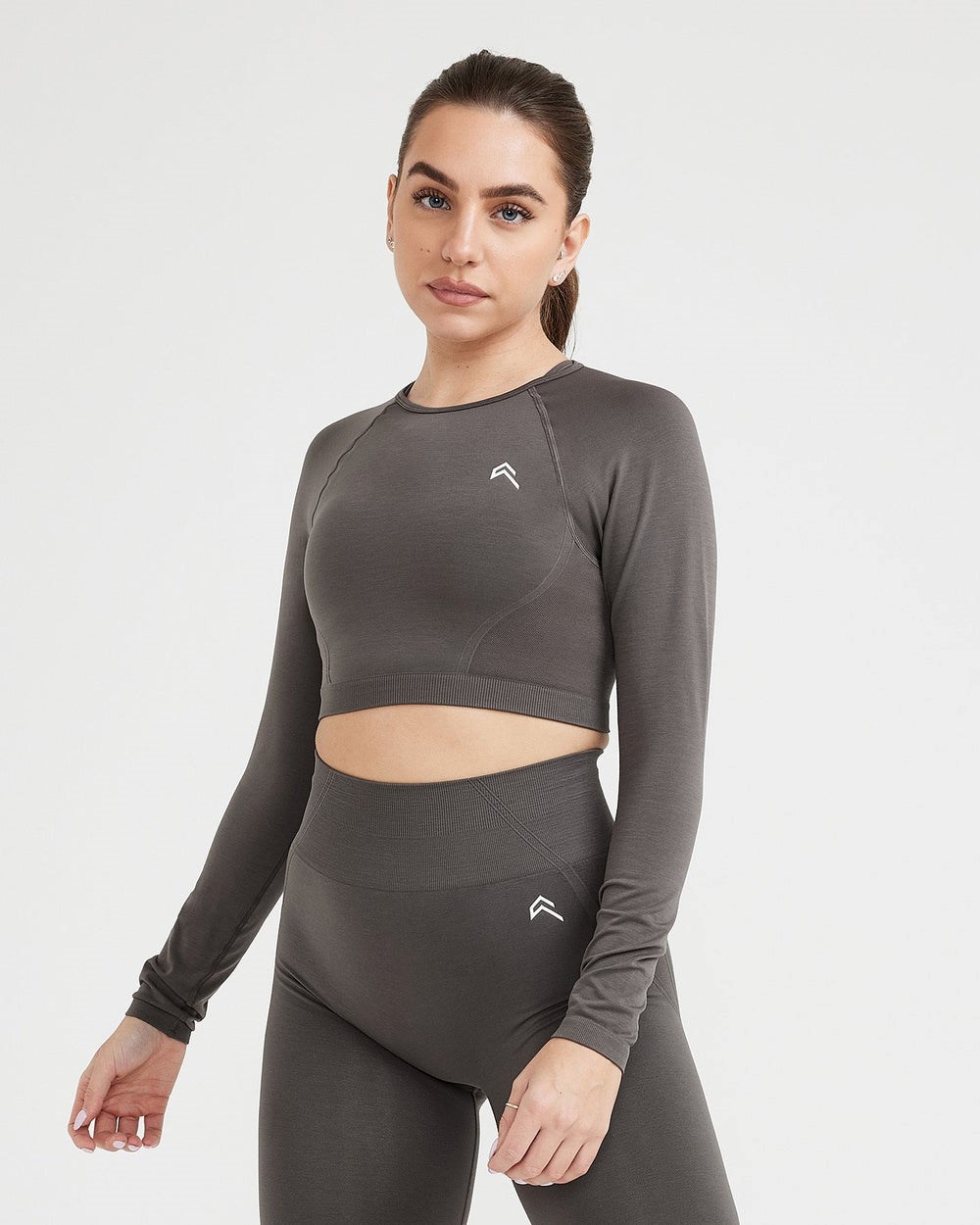 Oner Active Effortless Seamless Long Sleeve Crop Top Tmavě | 46YZBGUHO