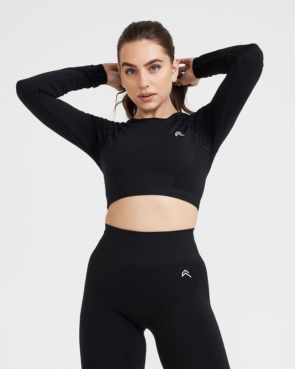 Oner Active Effortless Seamless Long Sleeve Crop Top Černé | 63ELQIXUF