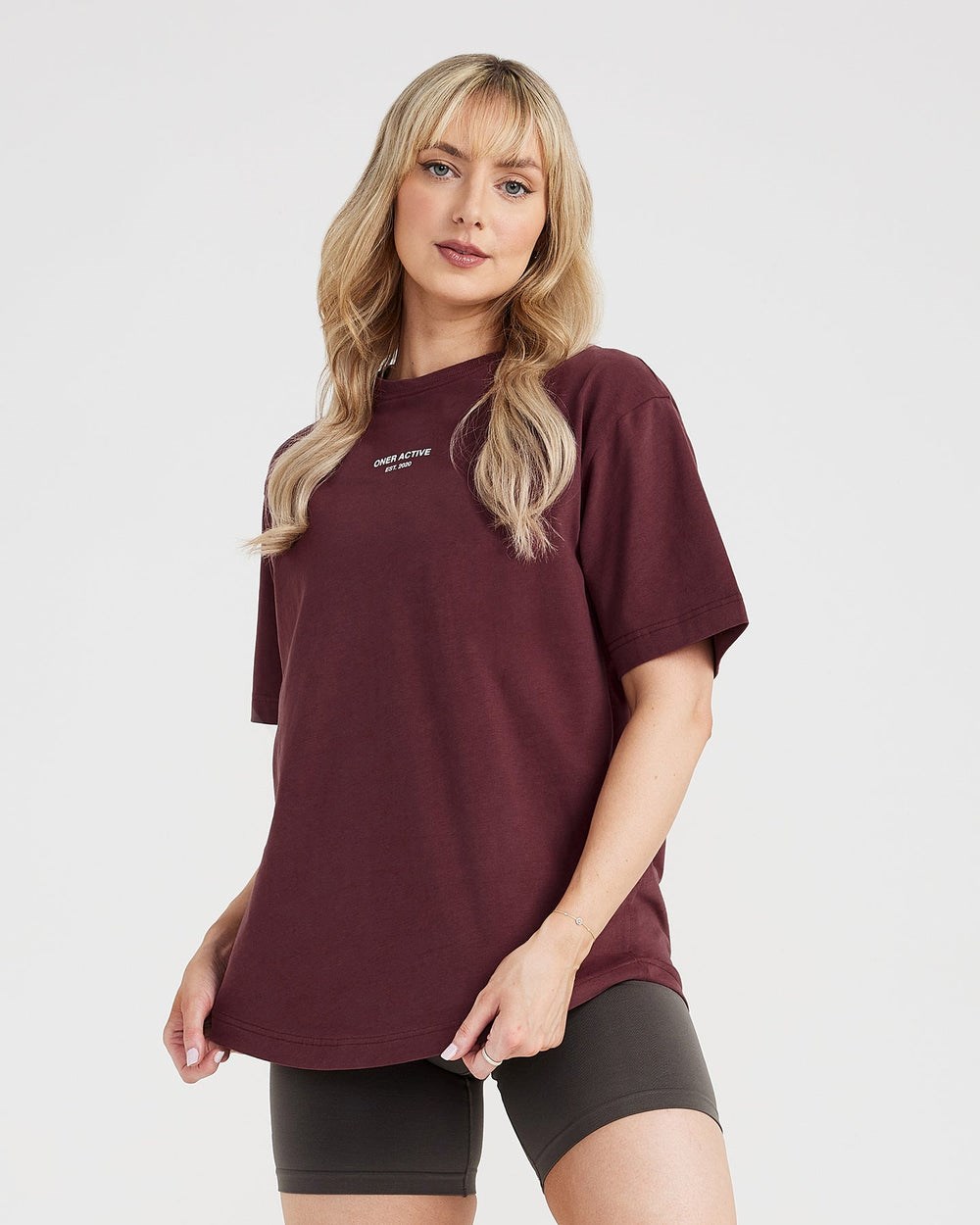 Oner Active Grafická Oversized Krátké Sleeve Tee Washed Rosewood | 70ESTPGZO