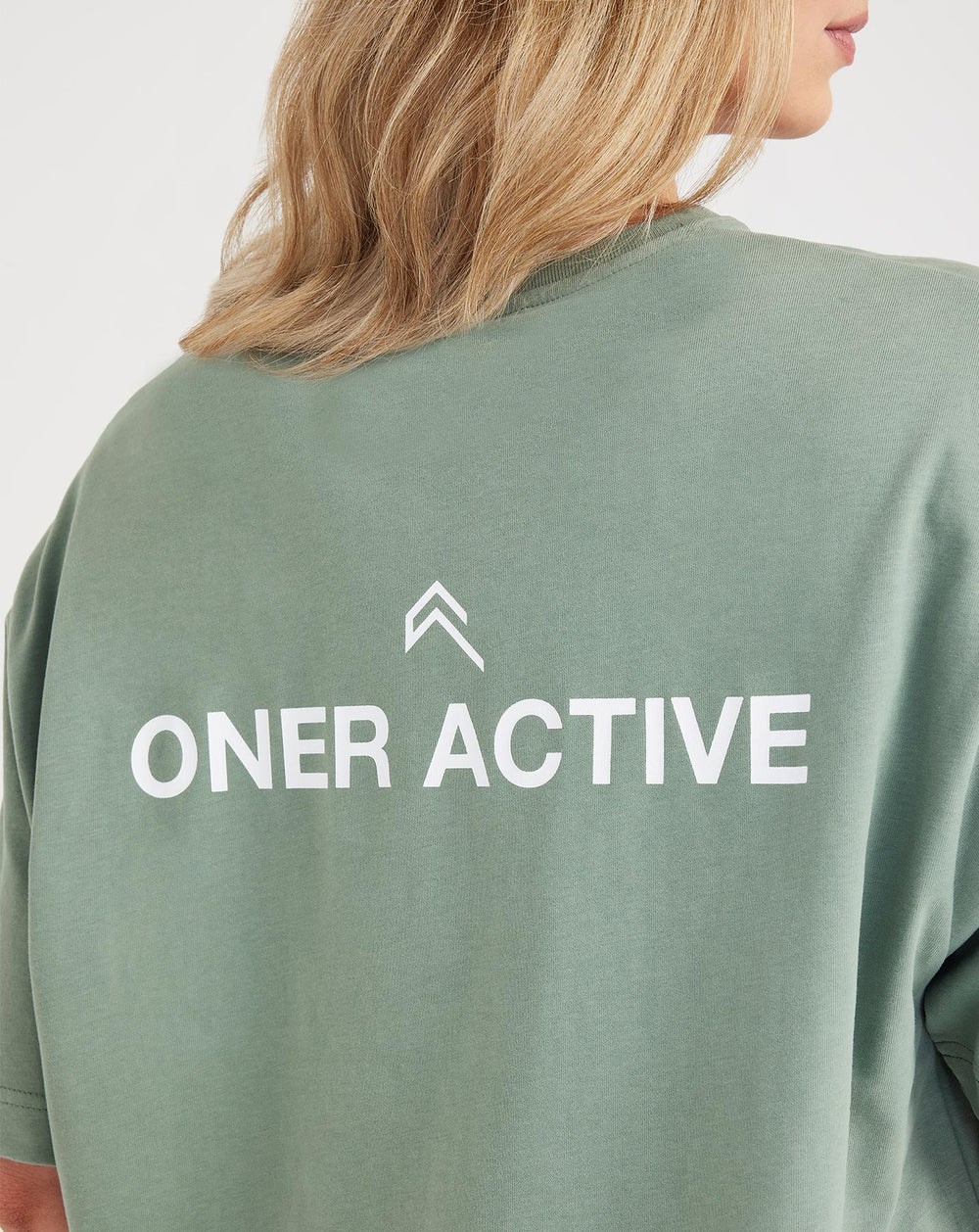 Oner Active Grafická Oversized Krátké Sleeve Tee Washed Sage | 91LNPFGCB