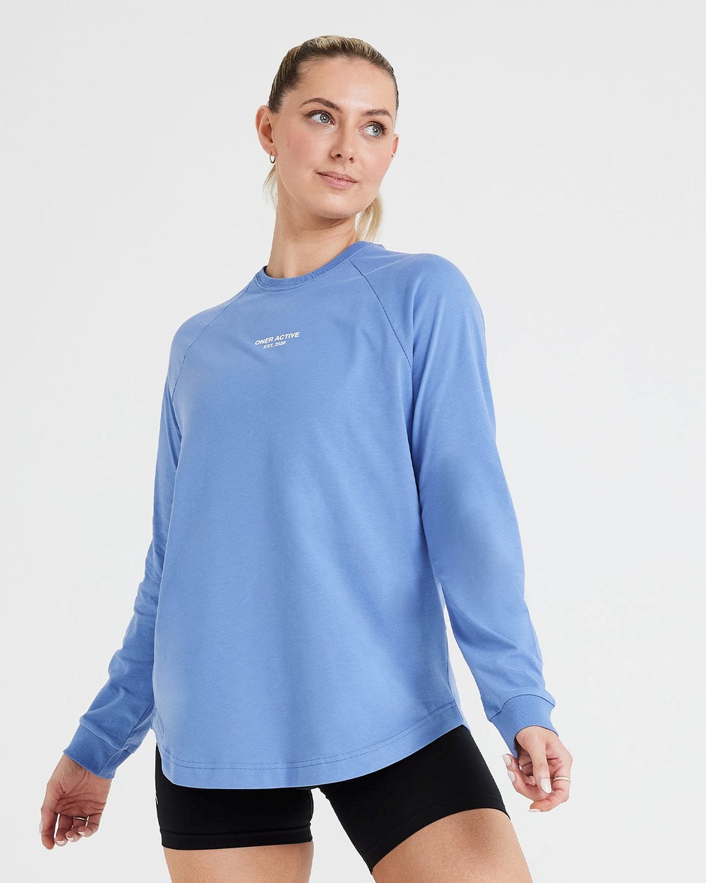 Oner Active Grafická Oversized Long Sleeve Tee Světle | 65HPJIDBQ