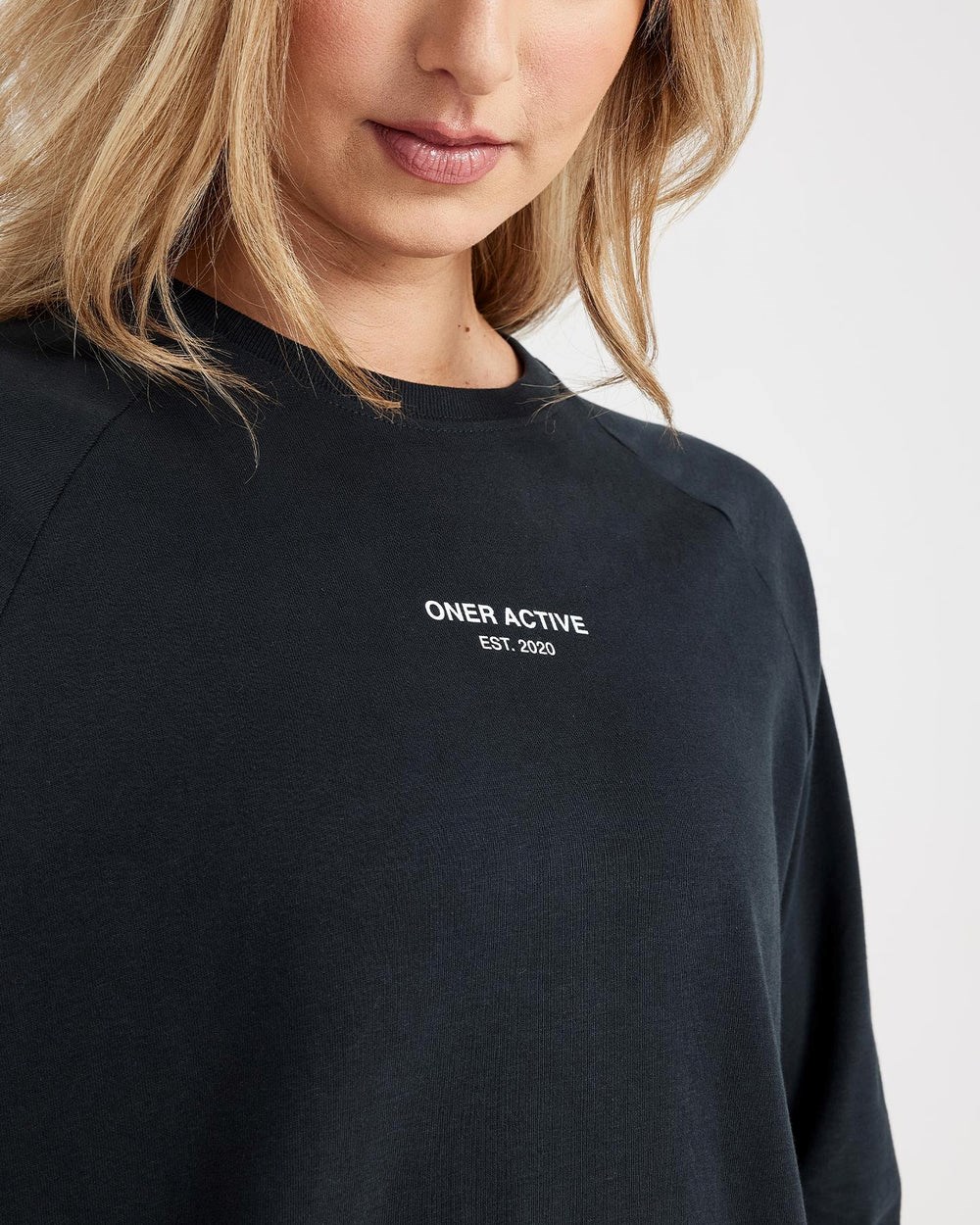 Oner Active Grafická Oversized Long Sleeve Tee Černé | 73UTAQPHF