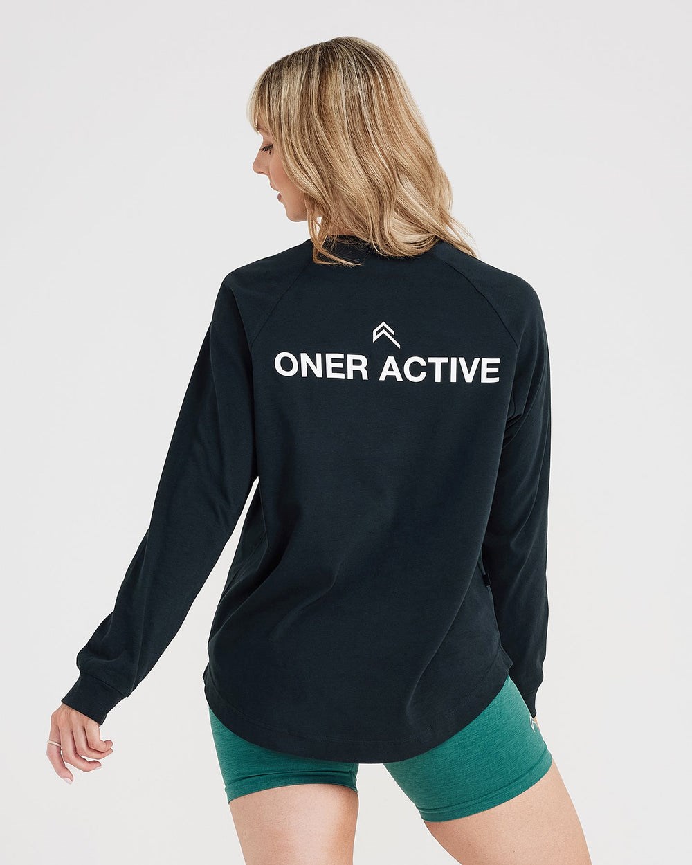 Oner Active Grafická Oversized Long Sleeve Tee Černé | 73UTAQPHF