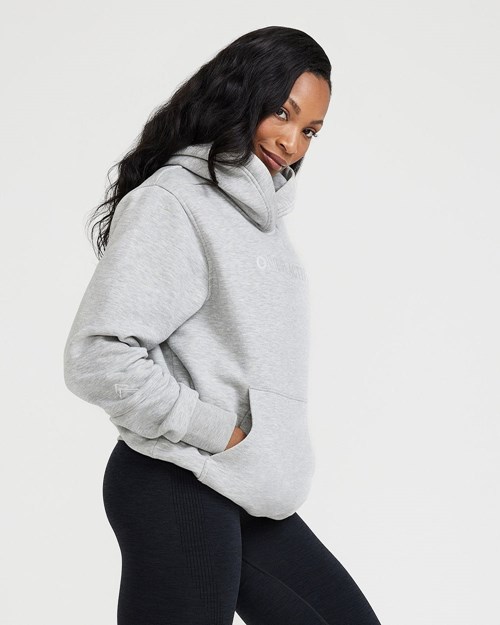 Oner Active Classic Lounge Oversized Hoodie Stříbrné | 27HBEXAOL