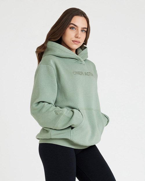 Oner Active Classic Lounge Oversized Hoodie Sage | 97VTDCWZL