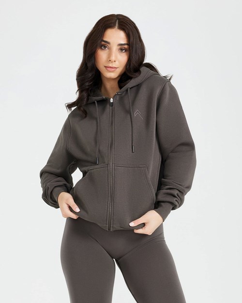 Oner Active Classic Lounge Oversized Zip Through Hoodie Tmavě | 03PCSXJRM