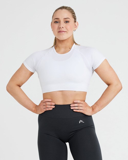 Oner Active Classic Seamless 2.0 Krátké Sleeve Crop Top Bílé | 19TKJMLRQ