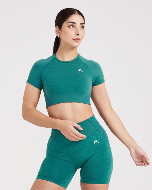 Oner Active Classic Seamless 2.0 Krátké Sleeve Crop Top Zelene | 31MVHXRDL