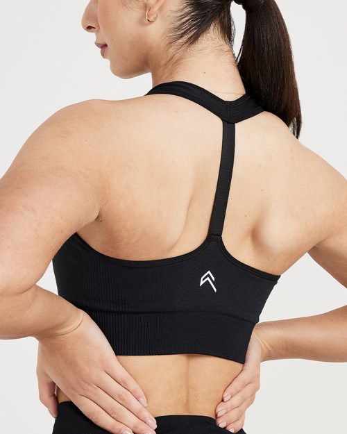 Oner Active Classic Seamless 2.0 V-Neck Bralette Černé | 29MQUTOPV