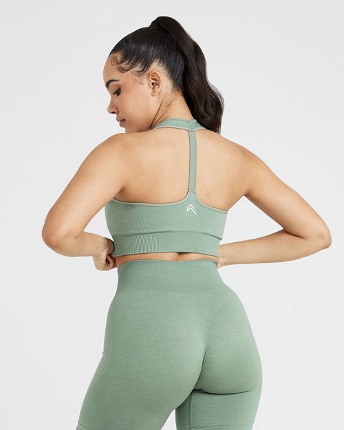 Oner Active Classic Seamless 2.0 V-Neck Bralette Sage Marl | 95AGHRCOX