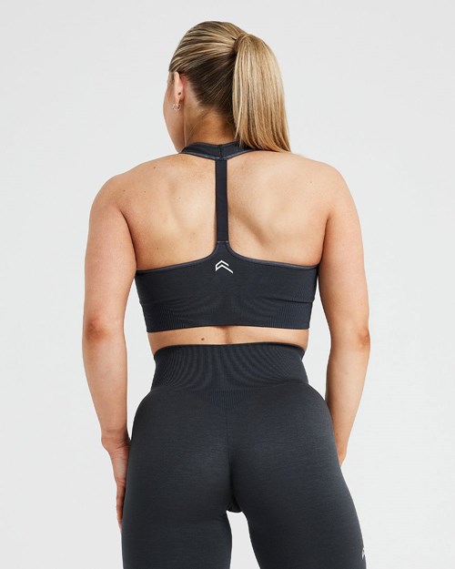 Oner Active Classic Seamless 2.0 V-Neck Bralette Coal Marl | 98TLHIVUJ