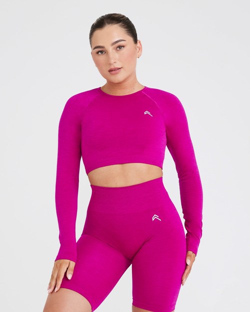 Oner Active Effortless Seamless Long Sleeve Crop Top Fuchsie | 38GWIHOAN