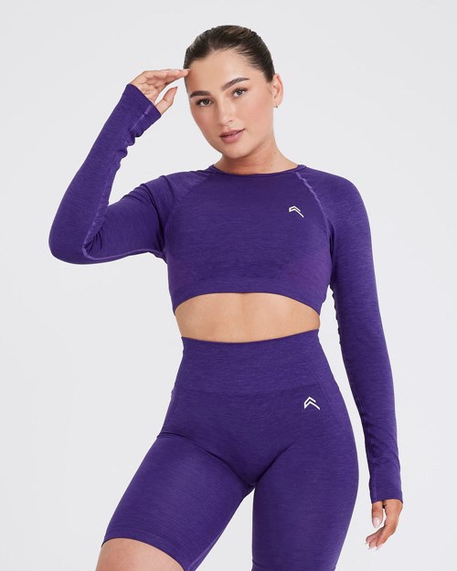 Oner Active Effortless Seamless Long Sleeve Crop Top Amethyst | 50TGAYODN