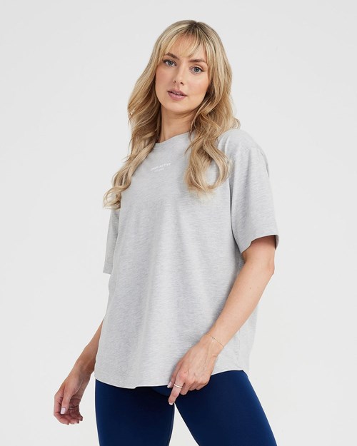 Oner Active Grafická Oversized Krátké Sleeve Tee Stříbrné | 39PTMSGQZ